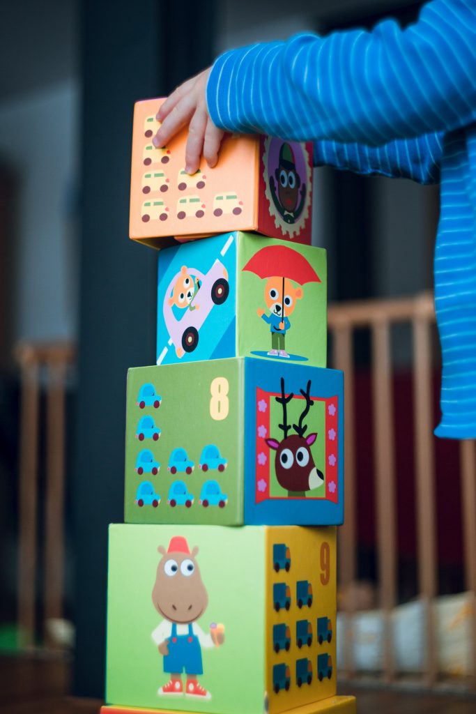 Child playing with blocks